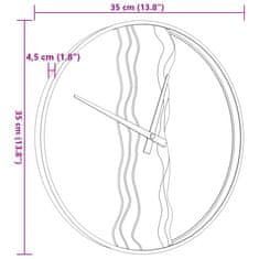 Vidaxl Nástenné hodiny hnedé Ø35 cm železo a dubové drevo