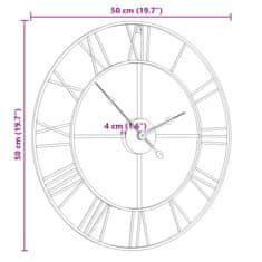 Vidaxl Nástenné hodiny čierne Ø50 cm železo