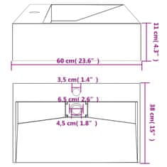 Petromila vidaXL Umývadlo minerálny/mramorový odliatok 60x38x11cm matné čierne