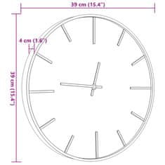 Vidaxl Nástenné hodiny hnedé Ø39 cm železo a kompozitné drevo