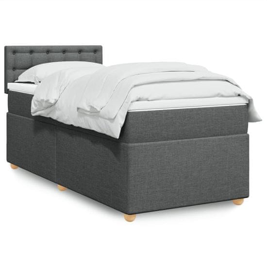 shumee Boxspring posteľ s matracom tmavosivá 90x190 cm látka