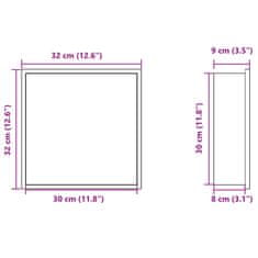 Petromila vidaXL Výklenok do sprchy matná čierna 32x32x9 cm nerezová oceľ