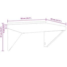 Petromila vidaXL Nástenná polica 50x45x31 cm strieborná nehrdzavejúca oceľ