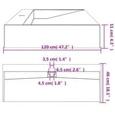 Petromila vidaXL Umývadlo minerálny/mramorový odliatok 120x46x11cm matné čierne