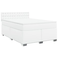 Petromila vidaXL Boxspring posteľ s matracom biely 140x190 cm umelá koža