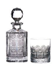 Bohemia Crystal Ručne brúsený whisky set (1 karafa + 2 poháre)