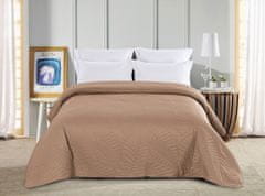 Výpredaj obliečok Svetlohnedý prehoz na posteľ so vzorom LEAVES Rozmer: 170 x 210 cm