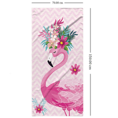 Výpredaj obliečok Plážová osuška FLAMINGO WITH FLOWERS 70 x 150 cm farebná