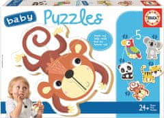 EDUCA Baby puzzle Divoká zver 5v1 (3-5 dielikov)