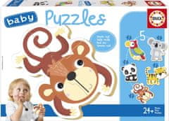 EDUCA Baby puzzle Divoká zver 5v1 (3-5 dielikov)