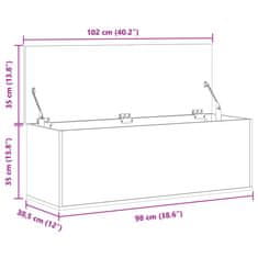 Vidaxl Úložný box betónovo-sivý 102x35x35 cm kompozitné drevo