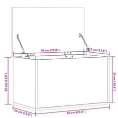 Vidaxl Úložný box betónovosivý 60x35x35 cm kompozitné drevo