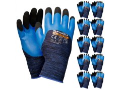 sarcia.eu Super Tech Blue Fix Modré ochranné rukavice, pracovné, 11 párov 11