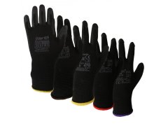 sarcia.eu SILBET Čierne ochranné rukavice, pracovné, povrstvené, 10 párov rukavíc 9