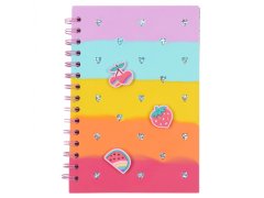 STARPAK Silikónový denník/zápisník, farebný, ovocie, linajkový A5 