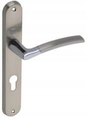 GAMET Vnútorná kľučka dverí s dlhou rozetou pre vložku chróm brúsený nikel