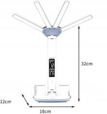 AFF  4156 Stolová LED lampička s ventilátorom, hodinami a kalendárom