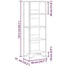 Petromila vidaXL Knižnica dymový dub 50x31x137,5 cm kompozitné drevo