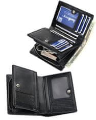 Camerazar Pánska peňaženka z ekologickej umelej kože so zipsom, čierna, 14 priehradiek, rozmery 12x9x3 cm