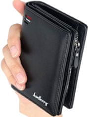 Camerazar Pánska peňaženka z ekologickej umelej kože so zipsom, čierna, 14 priehradiek, rozmery 12x9x3 cm
