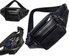 Camerazar Veľká taška na obličky z ekologickej umelej kože, čierna, 30x15x10 cm