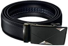 Camerazar Automatický pánsky opasok z kvalitnej syntetickej kože, čierny, šírka 3,5 mm, dĺžka 125 cm