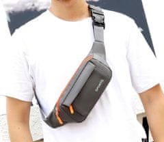 Camerazar Unisex športová bedrová taška, vodoodolný syntetický materiál, šírka 31 cm - výška 14 cm - hrúbka 5 cm