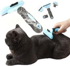 Camerazar Hrebeň na srsť pre psy a mačky s protišmykovou rukoväťou, šírka zubov 11 cm, dĺžka 15,5 cm