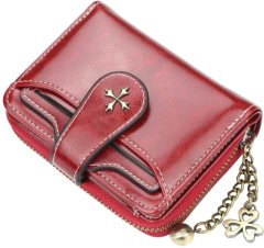 Camerazar Dámska retro peňaženka malá, červená Kvalitná umelá koža, 9x12x3 cm
