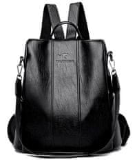 Camerazar Elegantný dámsky školský batoh z kvalitnej umelej kože, čierny, 30x31x16 cm