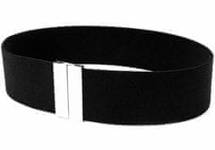 Camerazar Elegantný čierny elastický dámsky opasok na šaty s kovovou sponou, 67-100 cm, šírka 5 cm