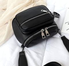 Camerazar Dámska kabelka s cvočkami, čierna, mäkká ekologická umelá koža, 22x17x9 cm