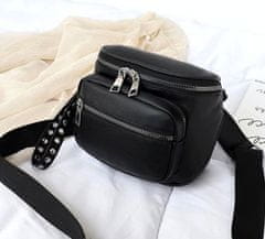 Camerazar Dámska kabelka s cvočkami, čierna, mäkká ekologická umelá koža, 22x17x9 cm