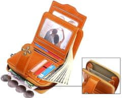 Camerazar Malá dámska retro peňaženka, hnedá, ekologická umelá koža, 9x12x3 cm