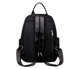 Camerazar Elegantný čierny dámsky batoh do mesta, 100% bavlna, nepremokavý, 34x26x12 cm