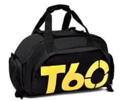 Camerazar Športový batoh 2v1 na tréning a cestovanie, čierny nylon, rozmery 45x25x30 cm
