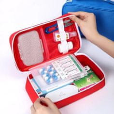 Camerazar Organizér na lieky v cestovnej lekárničke v červenej farbe, sada 3 kusov, rozmery 24x14x8 cm, 18x13x3 cm a 14x11 cm, vodotesný plast