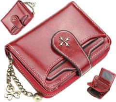 Camerazar Dámska retro peňaženka malá, červená Kvalitná umelá koža, 9x12x3 cm
