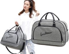 Camerazar Priestranná cestovná taška na cvičenie, sivá, nylon, rozmery 47x28x20 cm