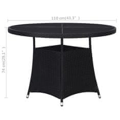Petromila vidaXL Záhradný stôl, čierny Ø110x74 cm, polyratan