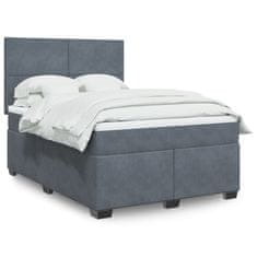 shumee Posteľný rám boxspring s matracom tmavosivý 140x190 cm zamat