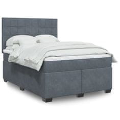 shumee Posteľný rám boxspring s matracom tmavosivý 140x190 cm zamat