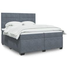 shumee Posteľný rám boxspring s matracom tmavosivý 200x200 cm zamat