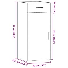 Petromila vidaXL Komoda dymový dub 40x42,5x93 cm kompozitné drevo