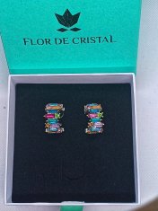 Flor de Cristal Náušnice Aida striebro