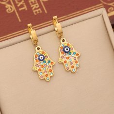 Flor de Cristal Náušnice Hamsa