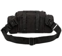 Camerazar Veľká taktická vojenská taška, čierna, polyester 600D, 30x8x18 cm