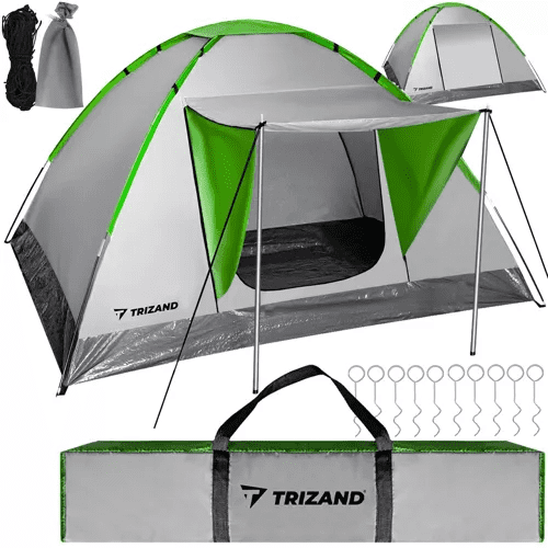 Trizand Turistický stan Montana pre 4 osoby, polyester + nylon + železo, 200 x 200 x 110 cm