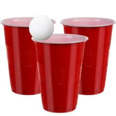 Ruhhy Hra Beer Pong s 50 červenými pohármi s objemom 450 ml a 3 pingpongovými loptičkami