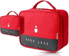 Camerazar Cestovná lekárnička a organizér na kozmetiku, červená, 25x20x13,5 cm